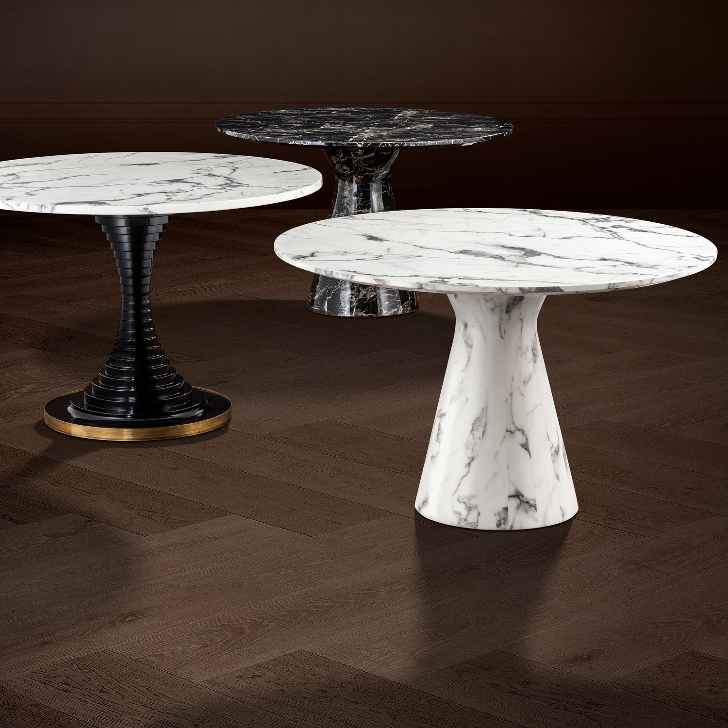 Dining Table Turner white faux marble