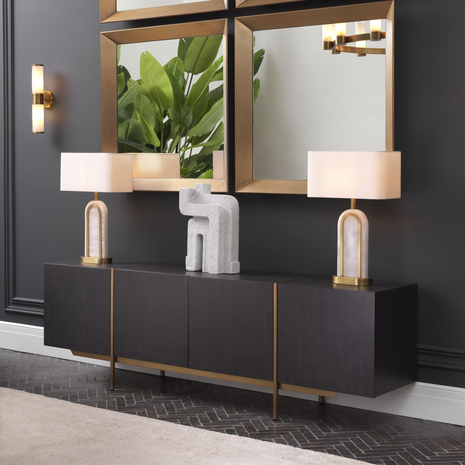 Dresser Bazilian charcoal grey oak veneer