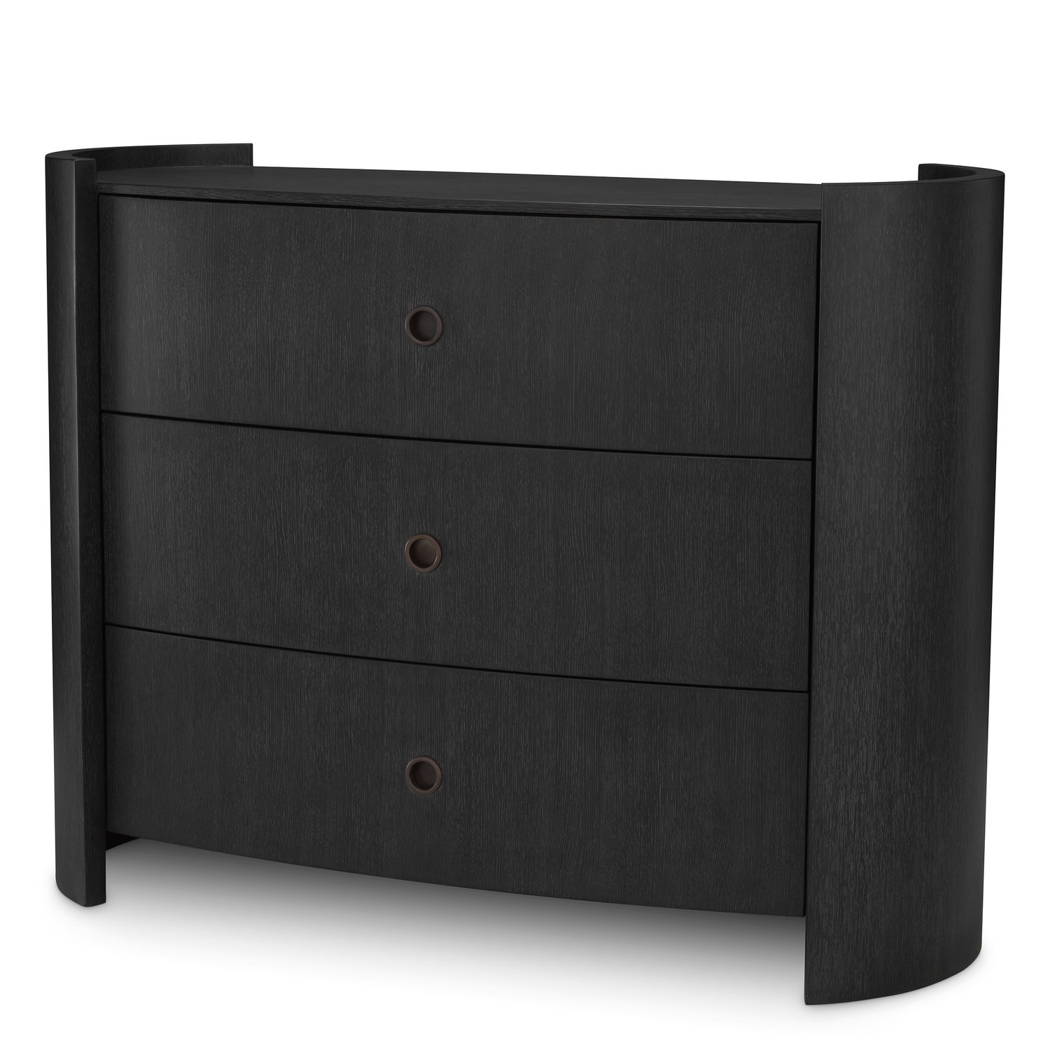 Drawer Dresser Splendora charcoal grey oak veneer bronze finish