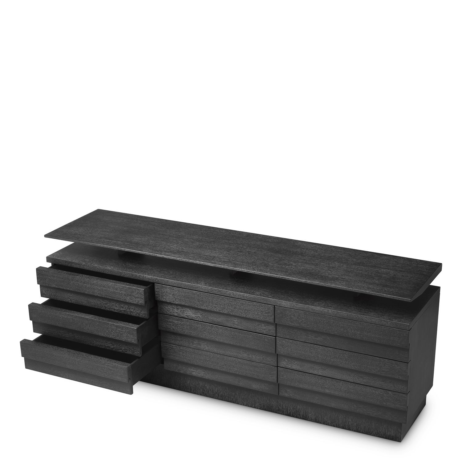 Drawer Dresser Quintino charcoal grey oak veneer