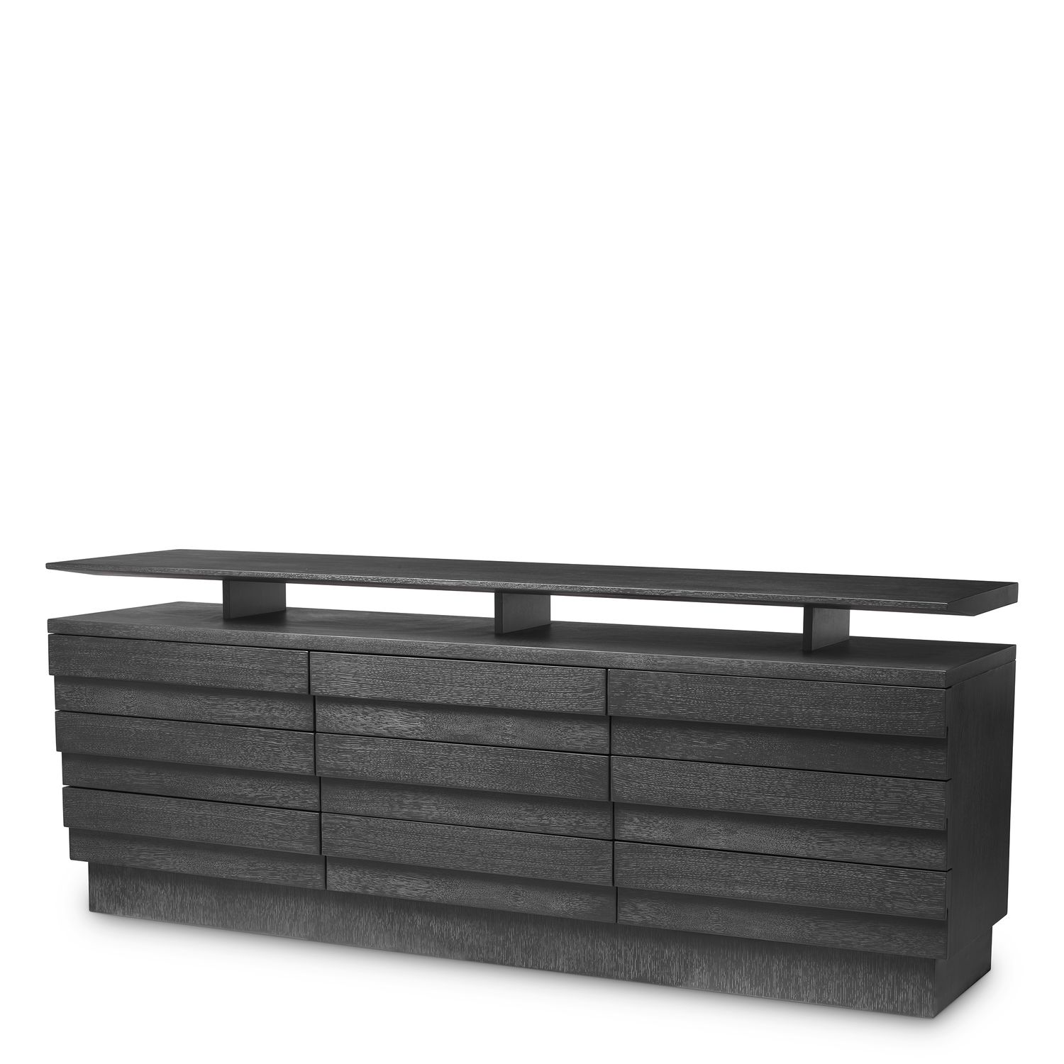 Drawer Dresser Quintino charcoal grey oak veneer