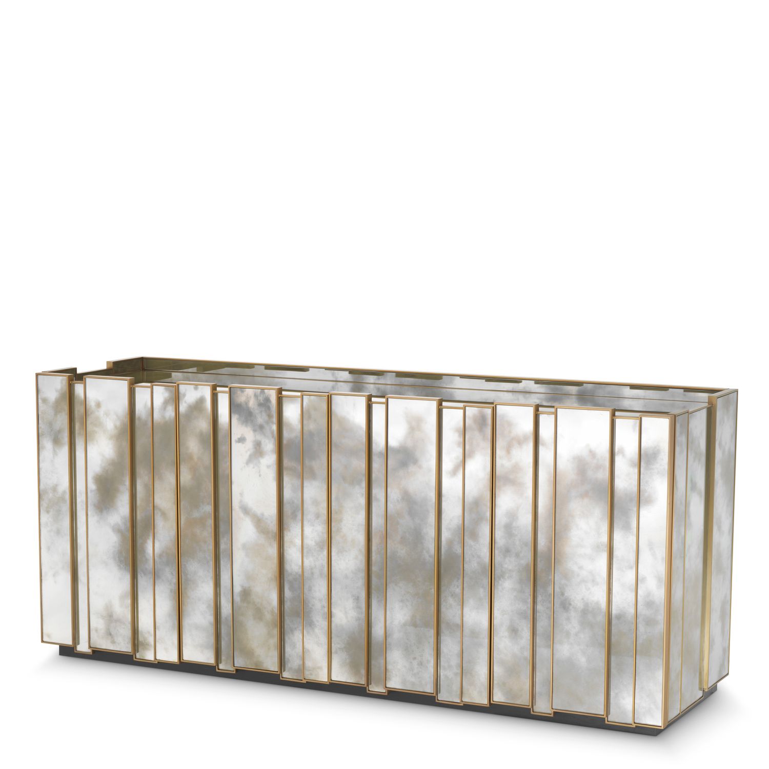 Dresser Nottingham antique mirror glass brushed brass finish