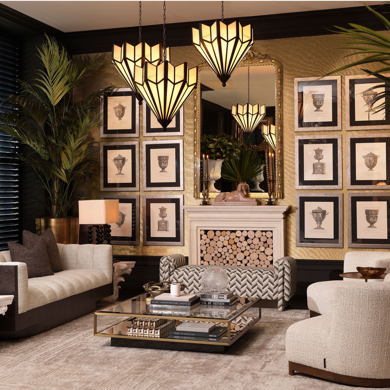 Bench Del Vale chevron brown