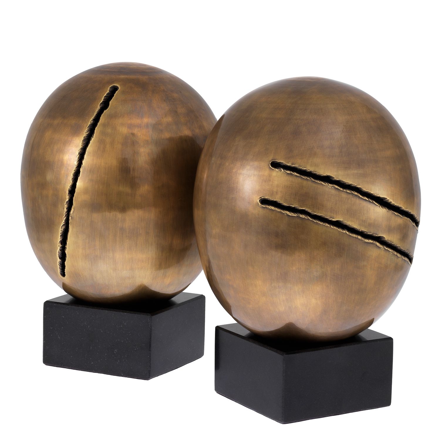 Object Artistic vintage brass finish set of 2