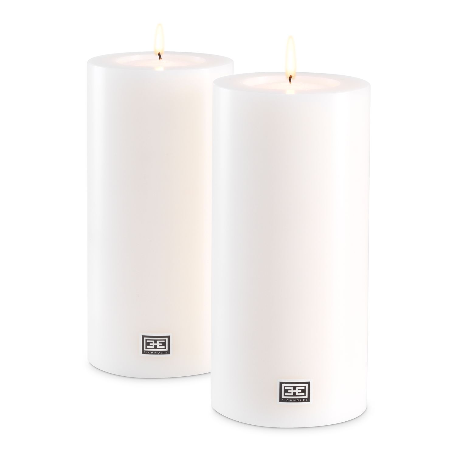 Artificial Candle ø 10 x H. 21 cm white set of 2