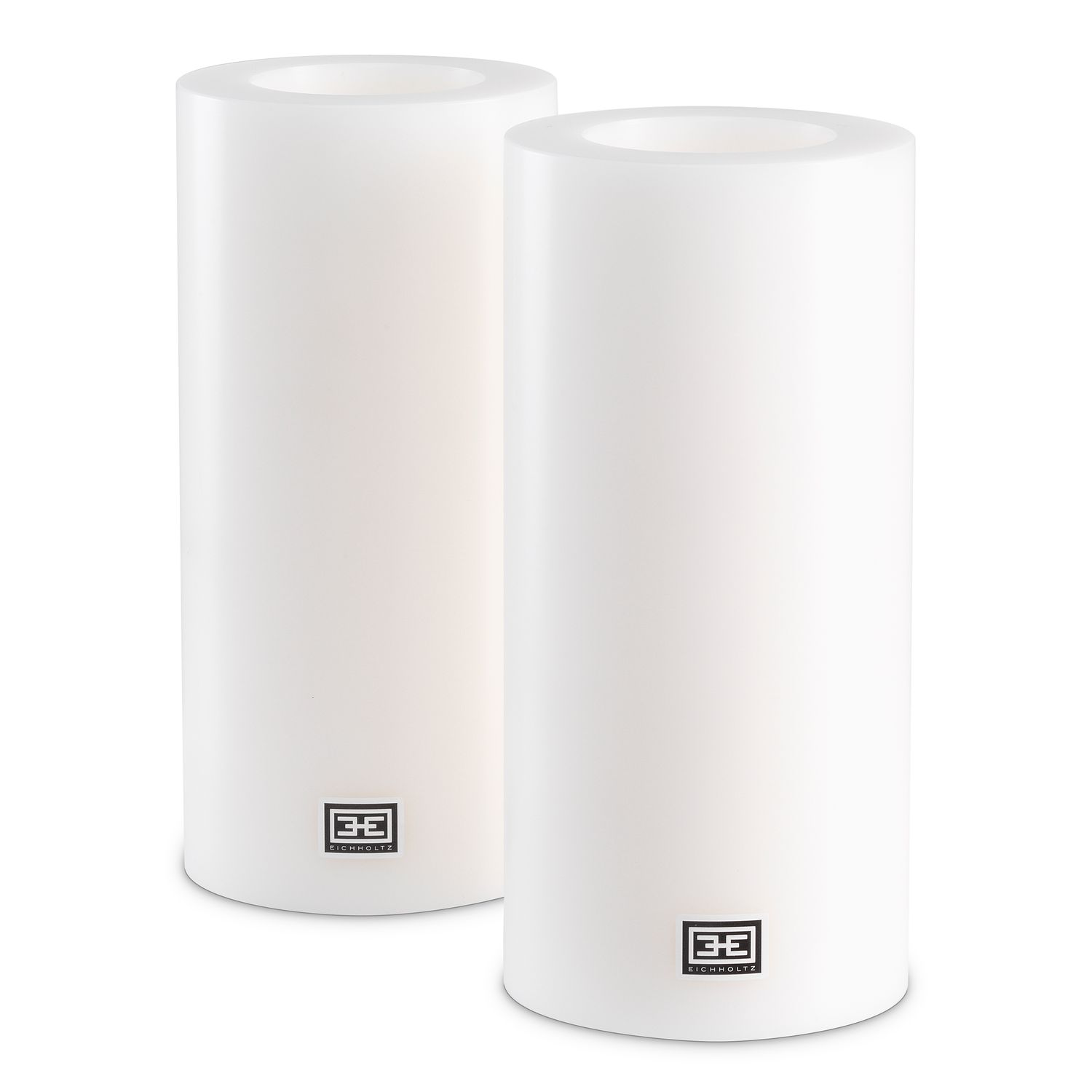 Artificial Candle ø 10 x H. 21 cm white set of 2