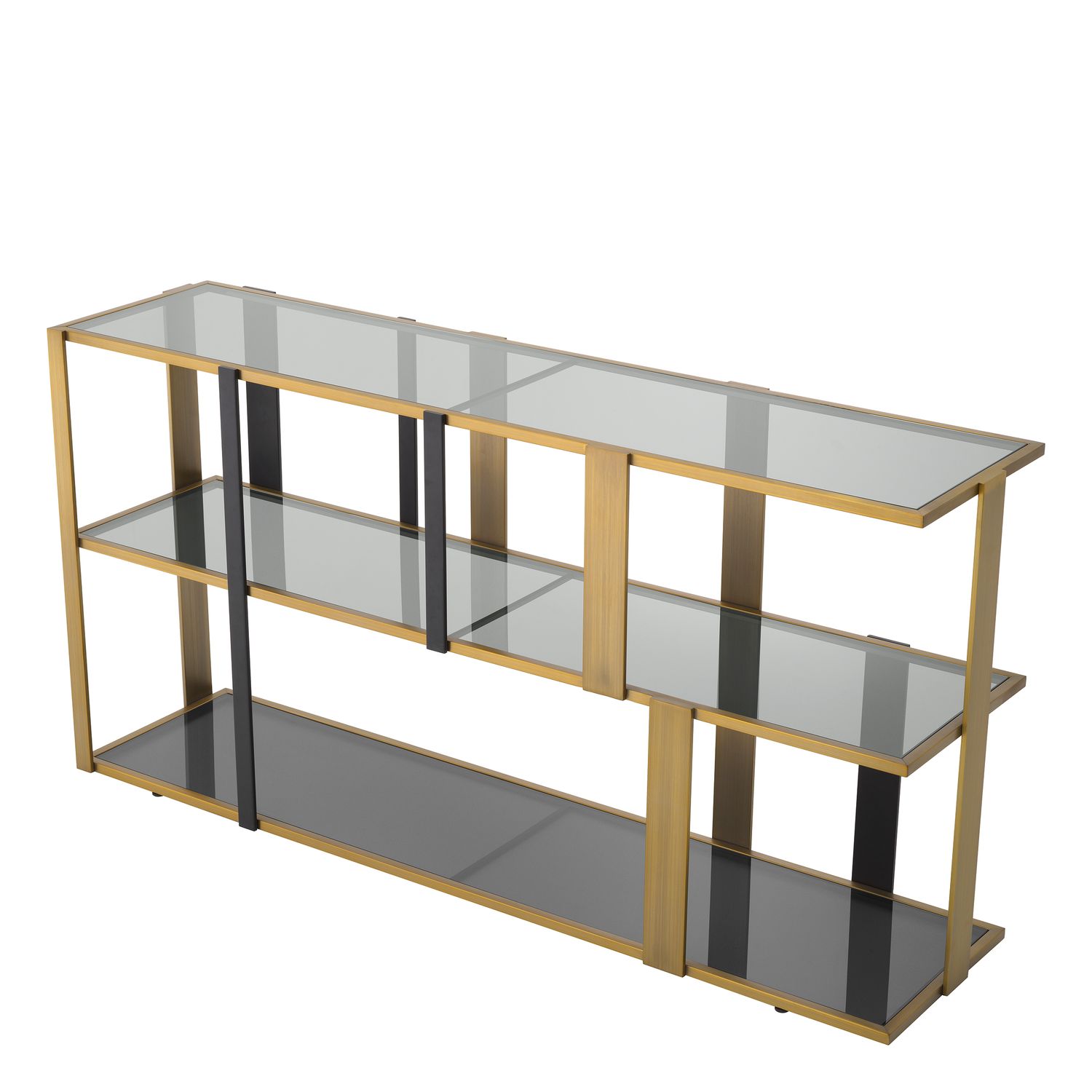 Cabinet Clio low brushed brass finish