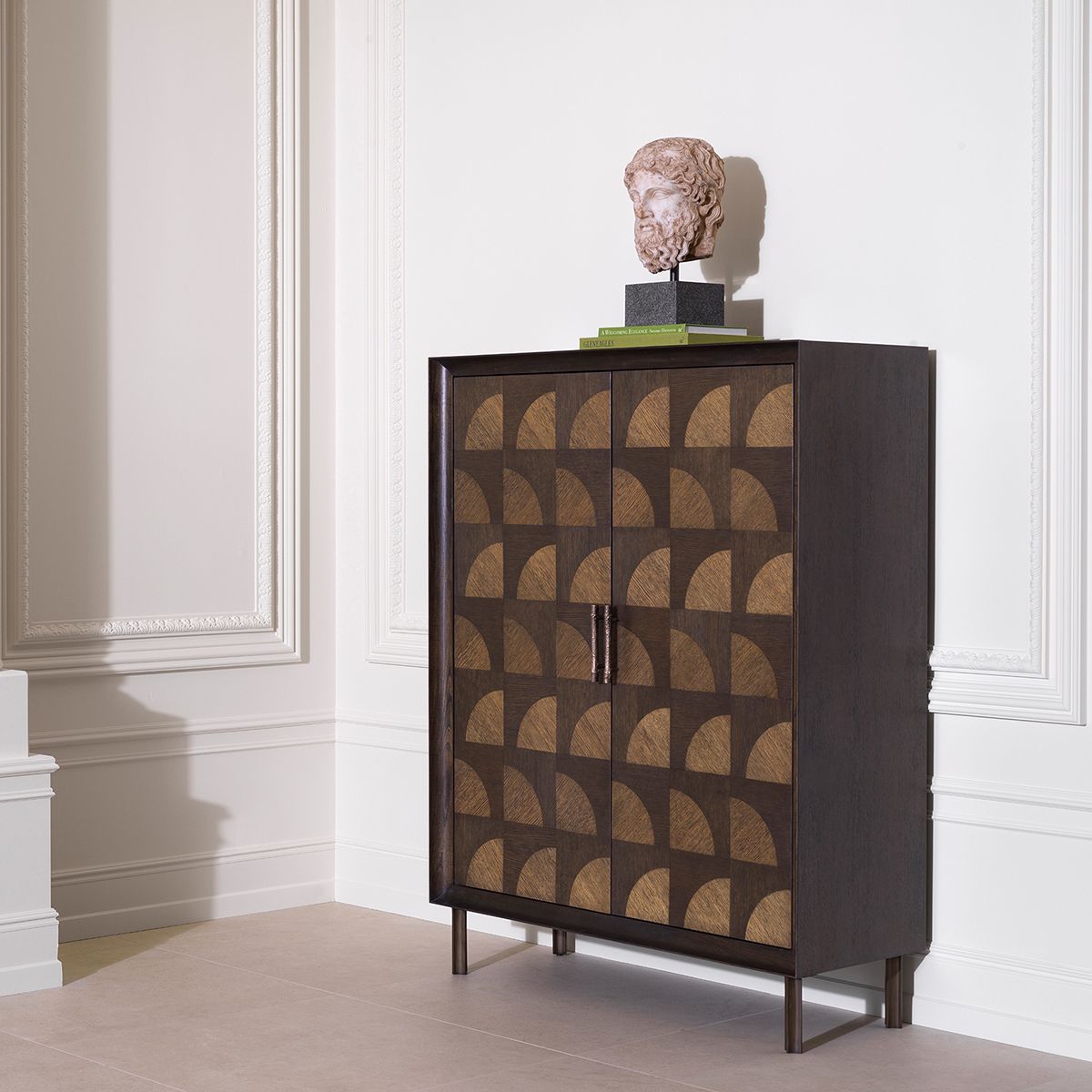 Cabinet Kumo charcoal brown oak veneer