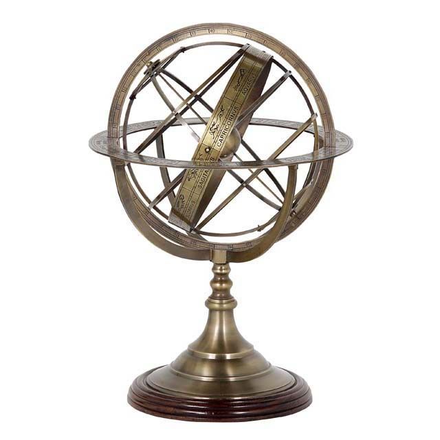 Globe L antique brass finish