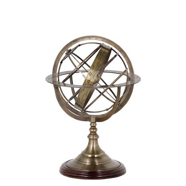 Globe S antique brass finish
