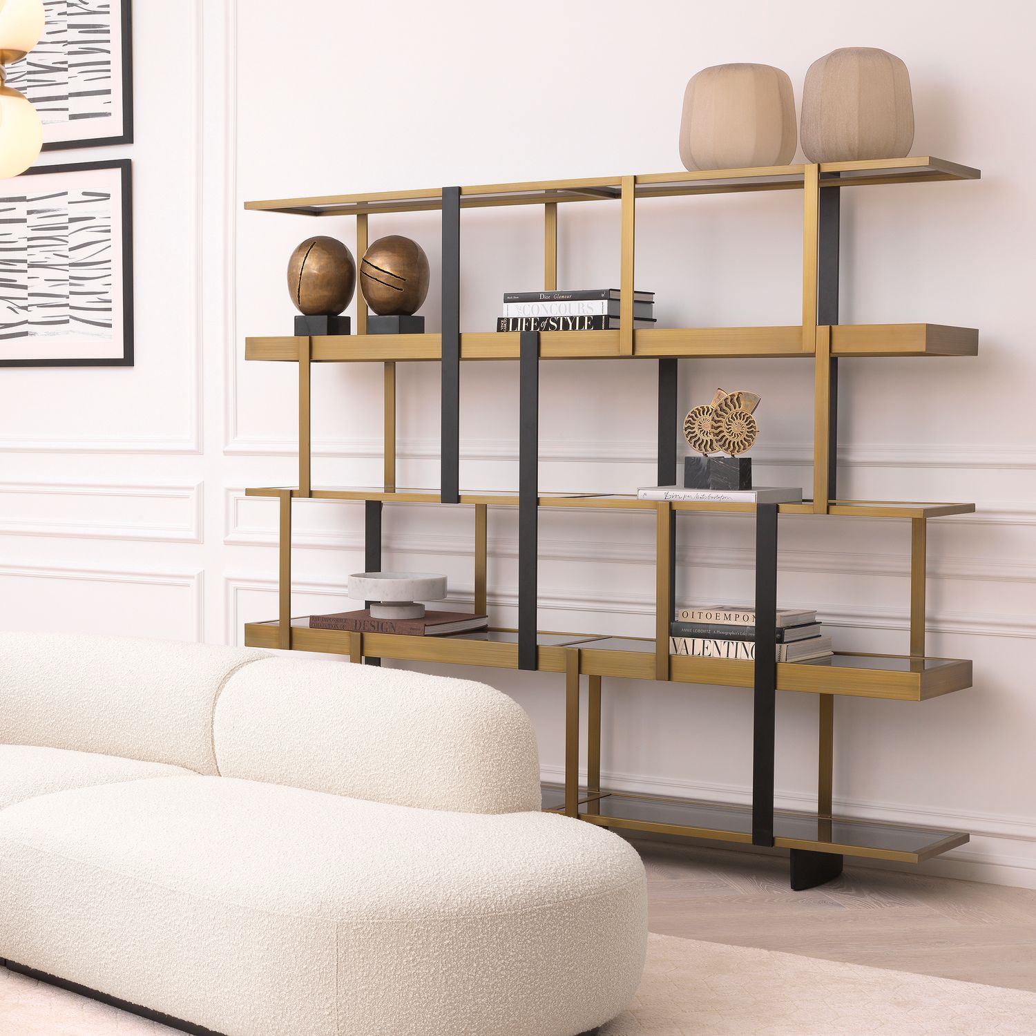 Cabinet Mercure brushed brass finish