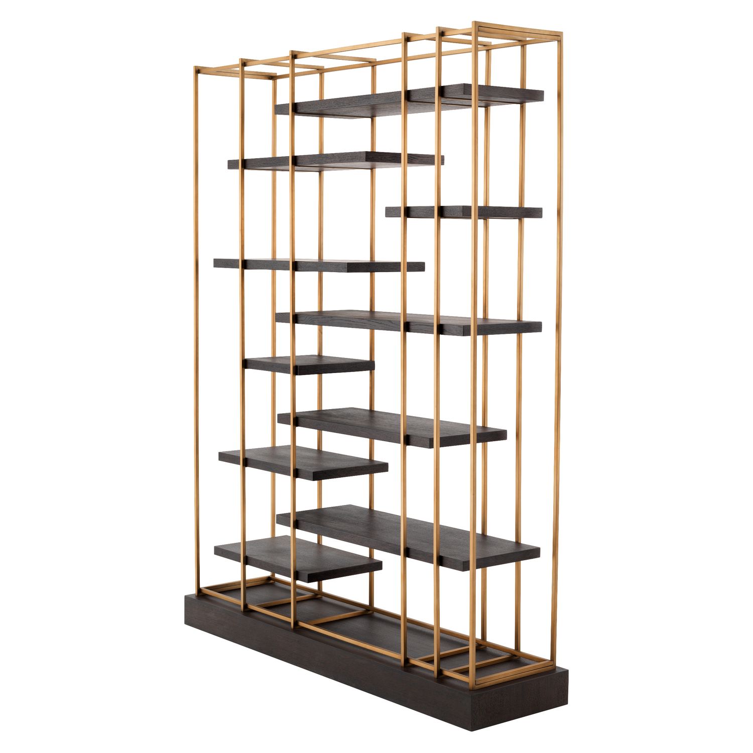 Cabinet Ward brushed brass finish mocha oak veneer