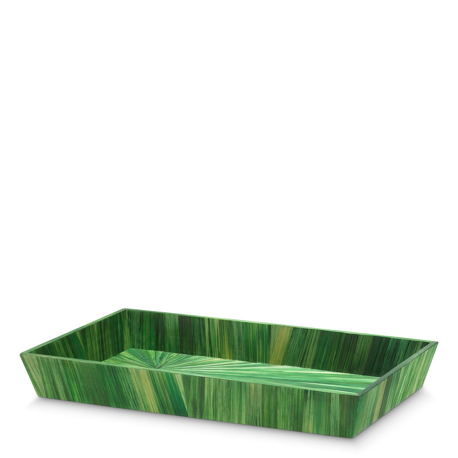 Desk Tray Harvard S straw marquetry green