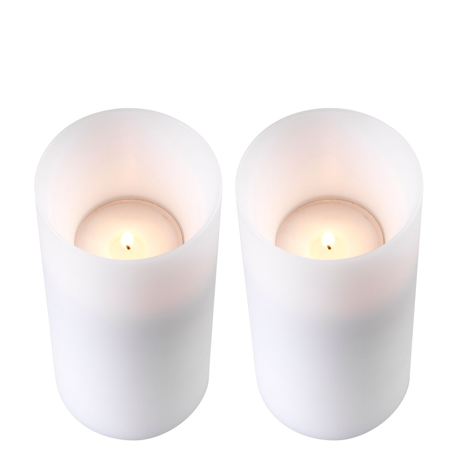 Artificial Candle deep ø 10 x H. 21 cm white S/2