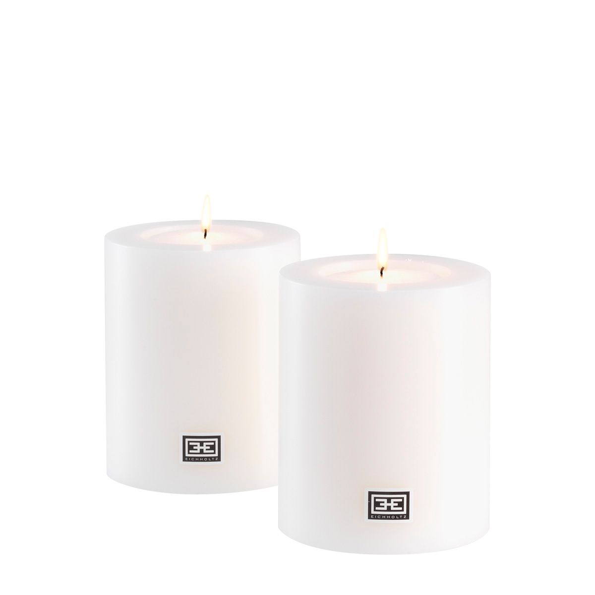 Artificial Candle ø 10 x H. 12 cm white set of 2