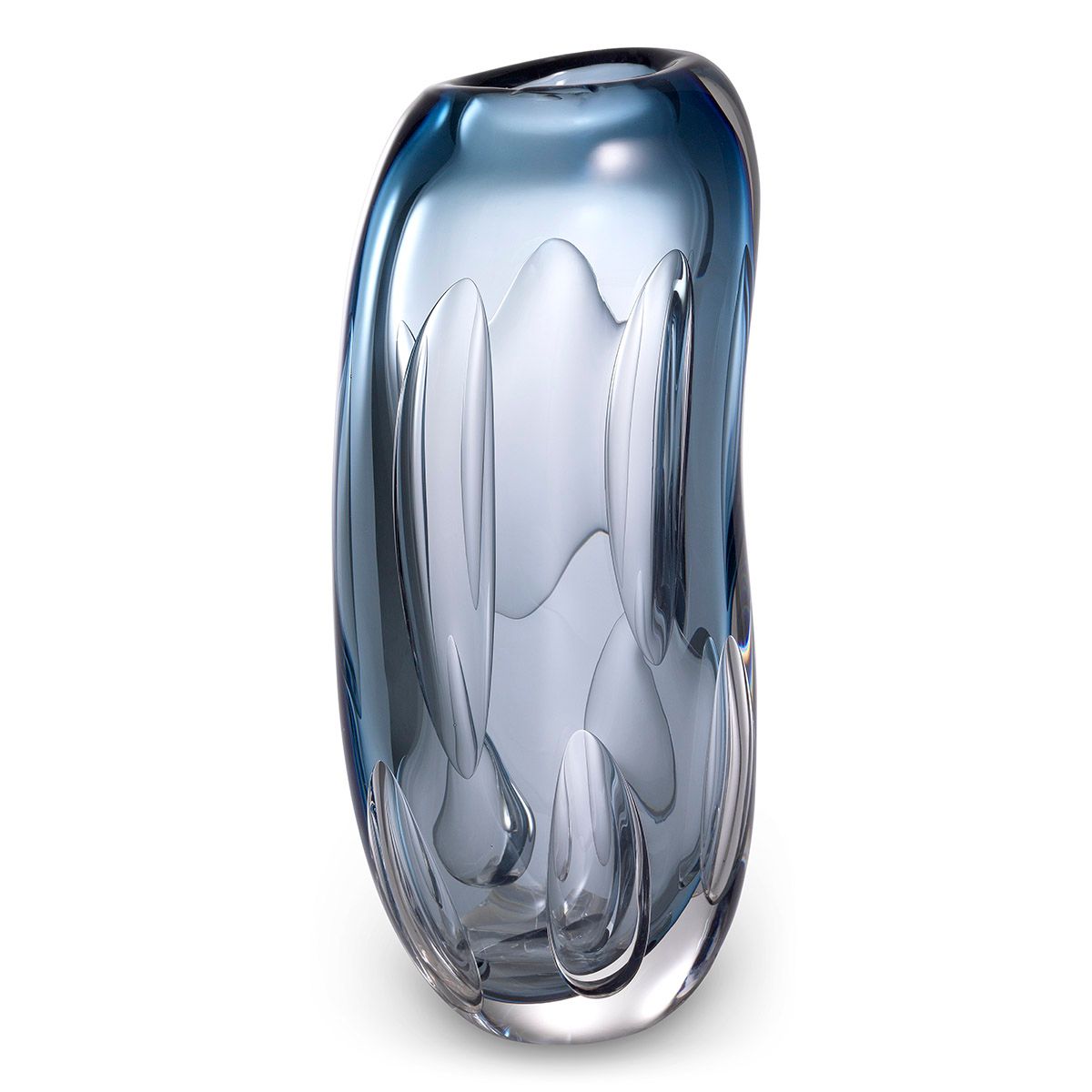 Vase Sianni M blue glass