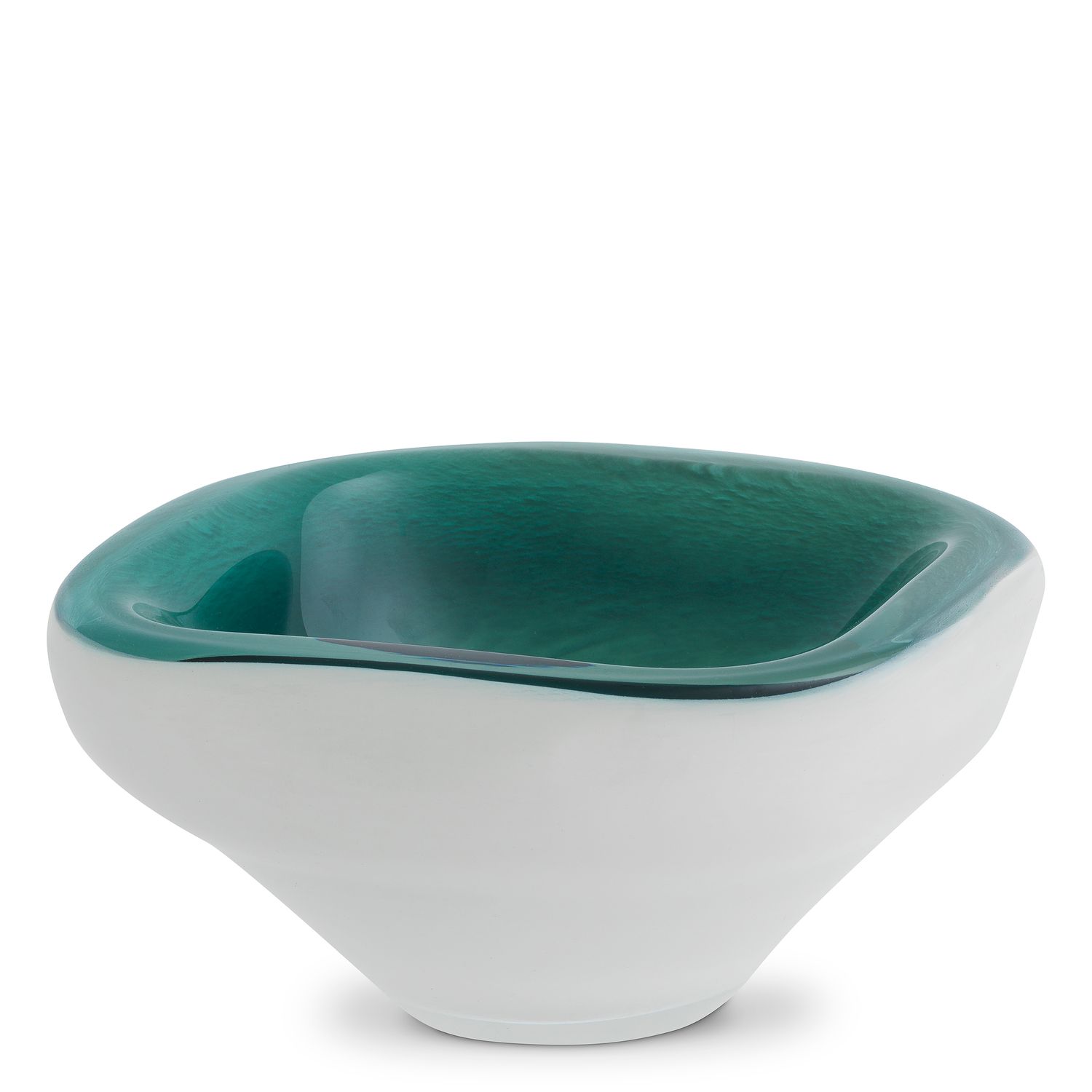 Bowl Aureum dark green white glass