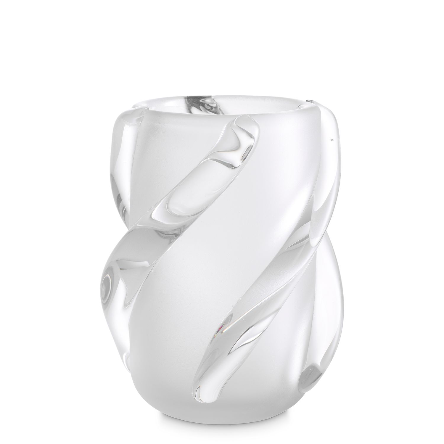 Vase Celestino S frosted white glass