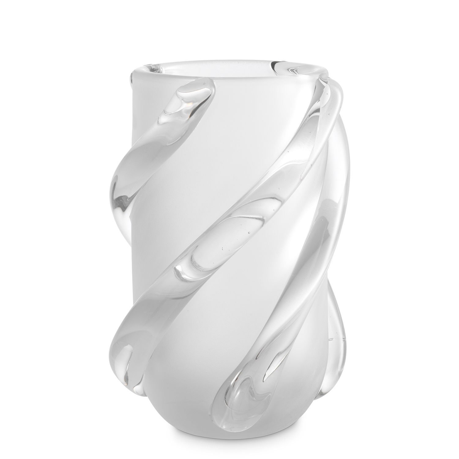 Vase Celestino M frosted white glass