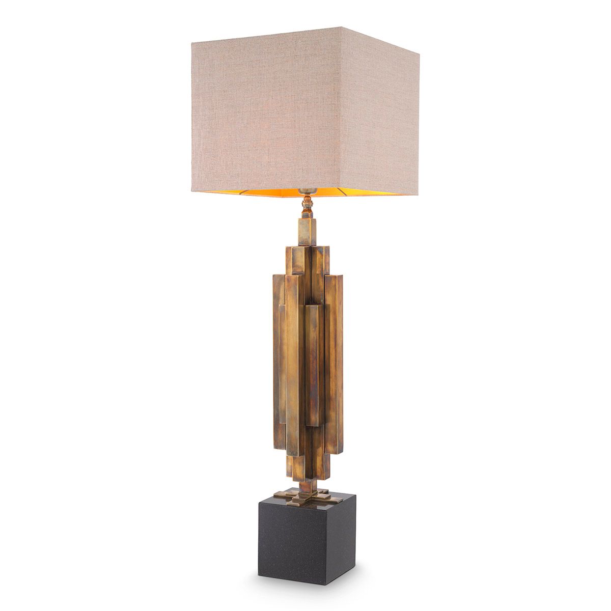 Table Lamp Ellis vintage brass finish incl shade