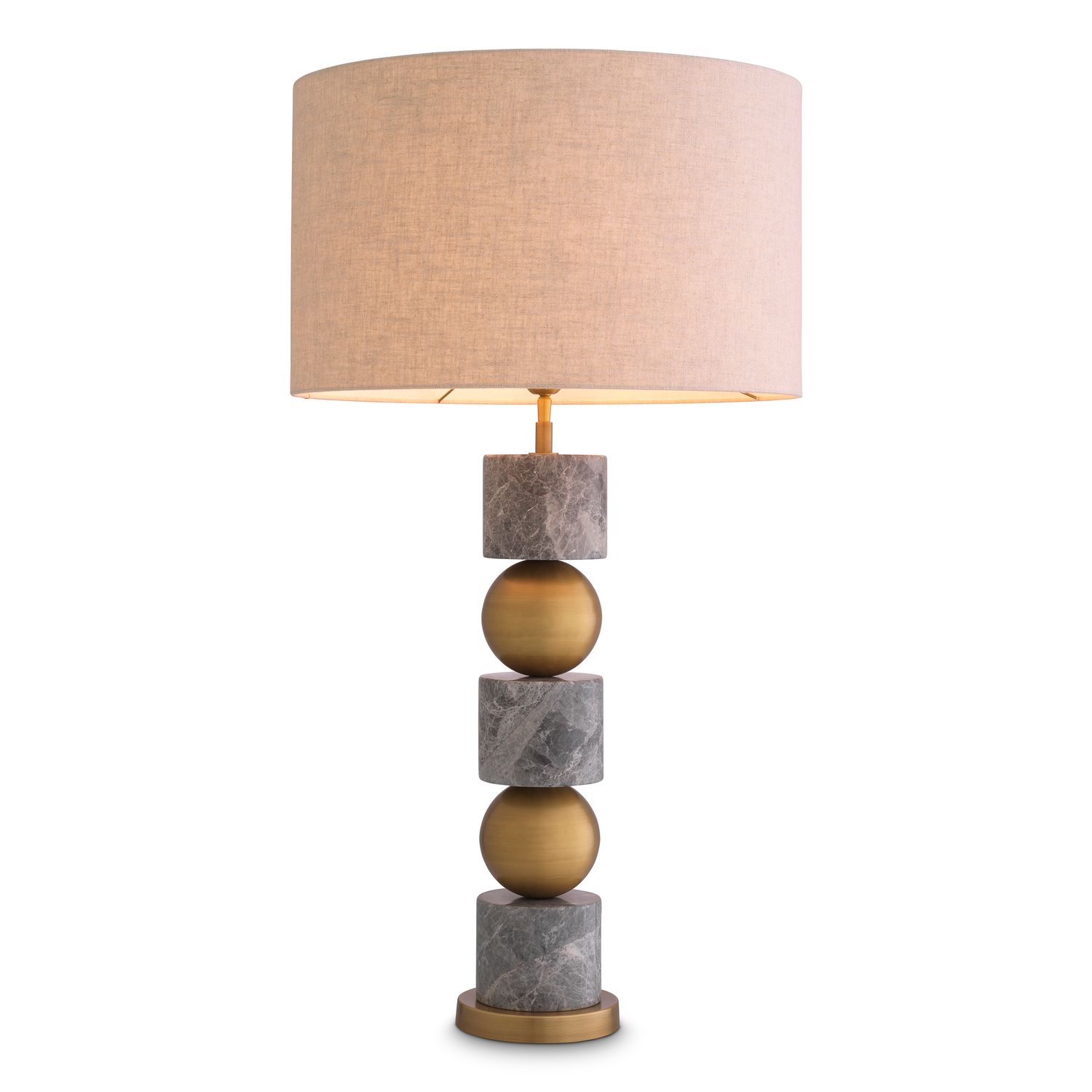 Table Lamp Levy grey marble incl shade