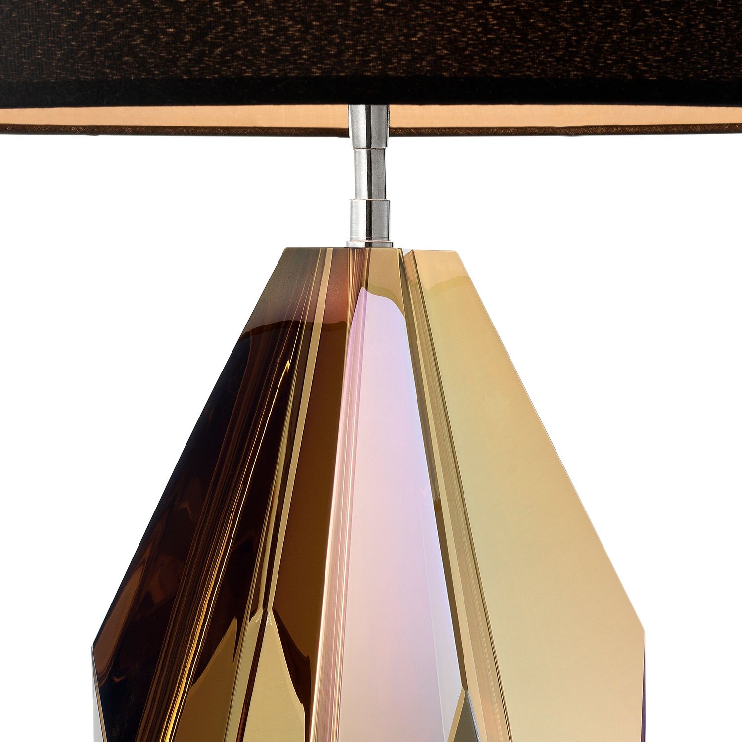 Table Lamp Setai amber crystal glass incl shade