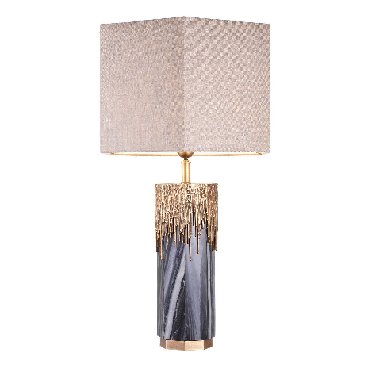 Table Lamp Miller vintage brass finish incl shade