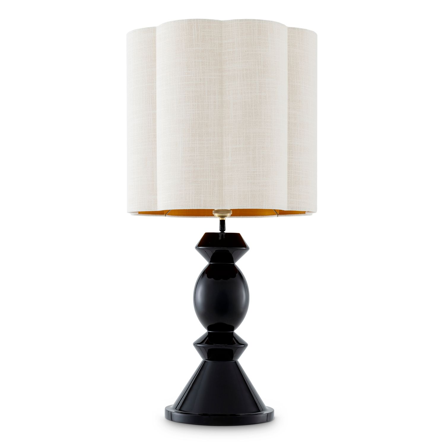 CDJ Table Lamp Dionne piano black finish incl white shade