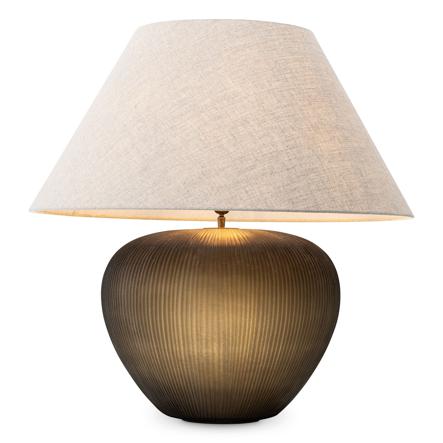 Table Lamp Bayly stone finish incl linen mix shade