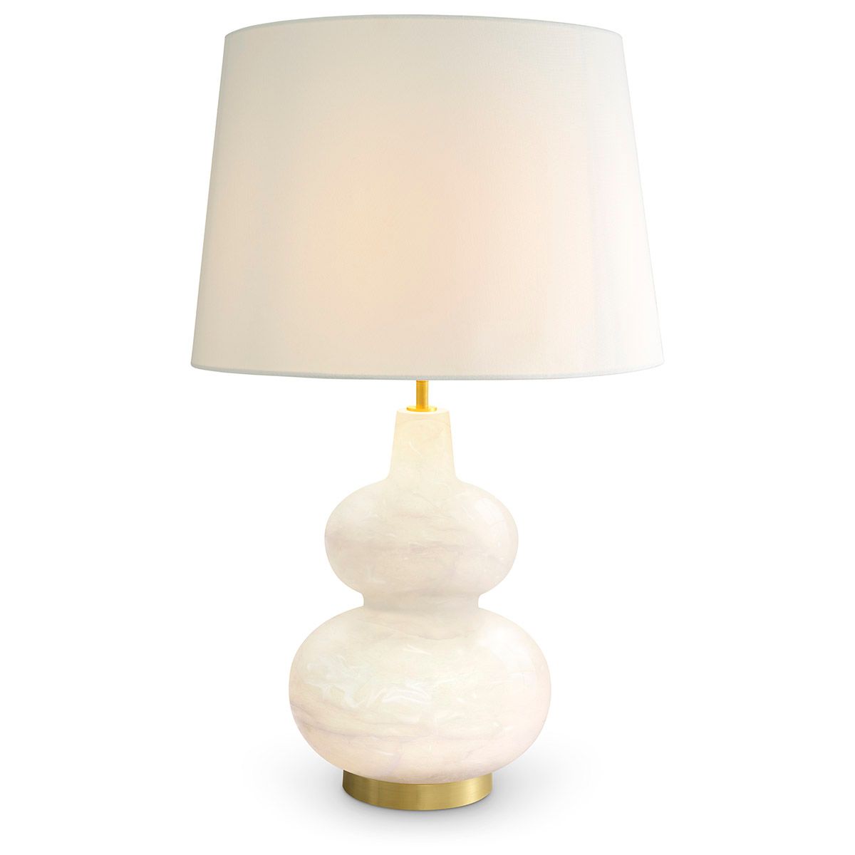 Table Lamp Cavo antique brass finish incl shade alabaster