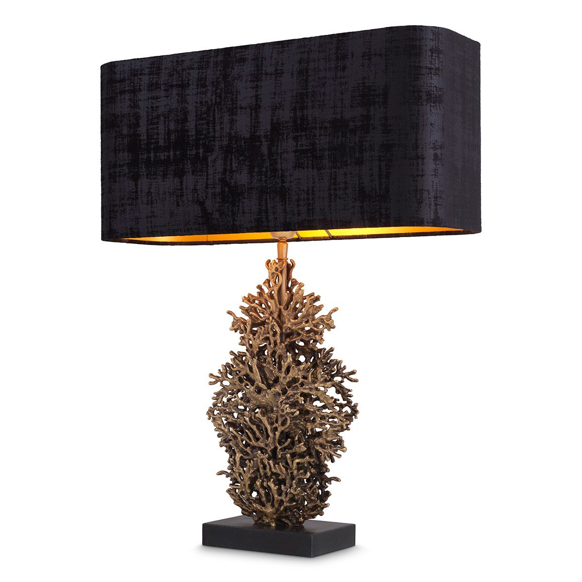 Table Lamp Corallo vintage brass finish incl shade