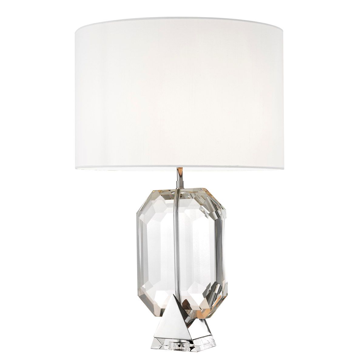 Table Lamp Emerald nickel finish incl white shade