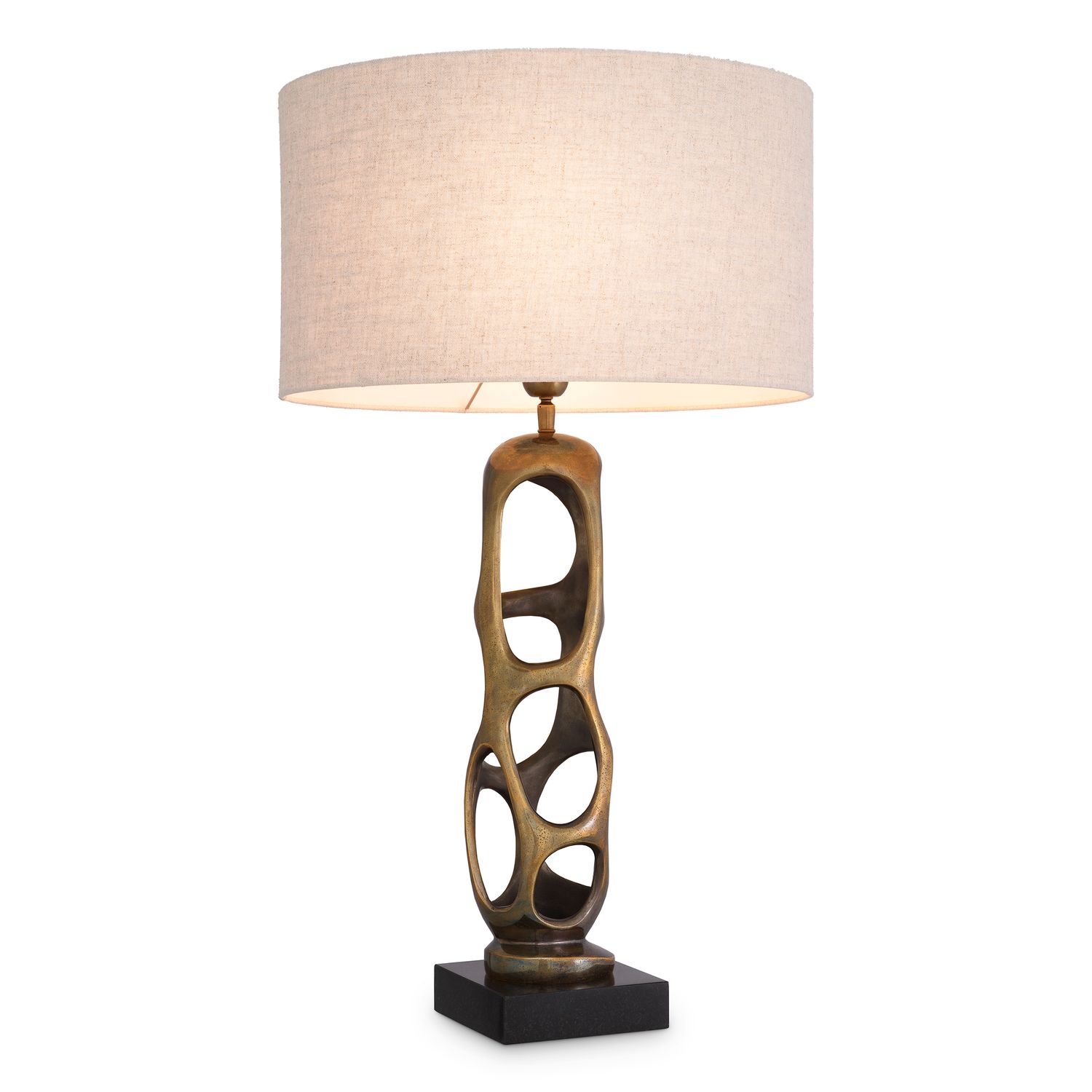 Table Lamp Kearny vintage brass finish incl shade