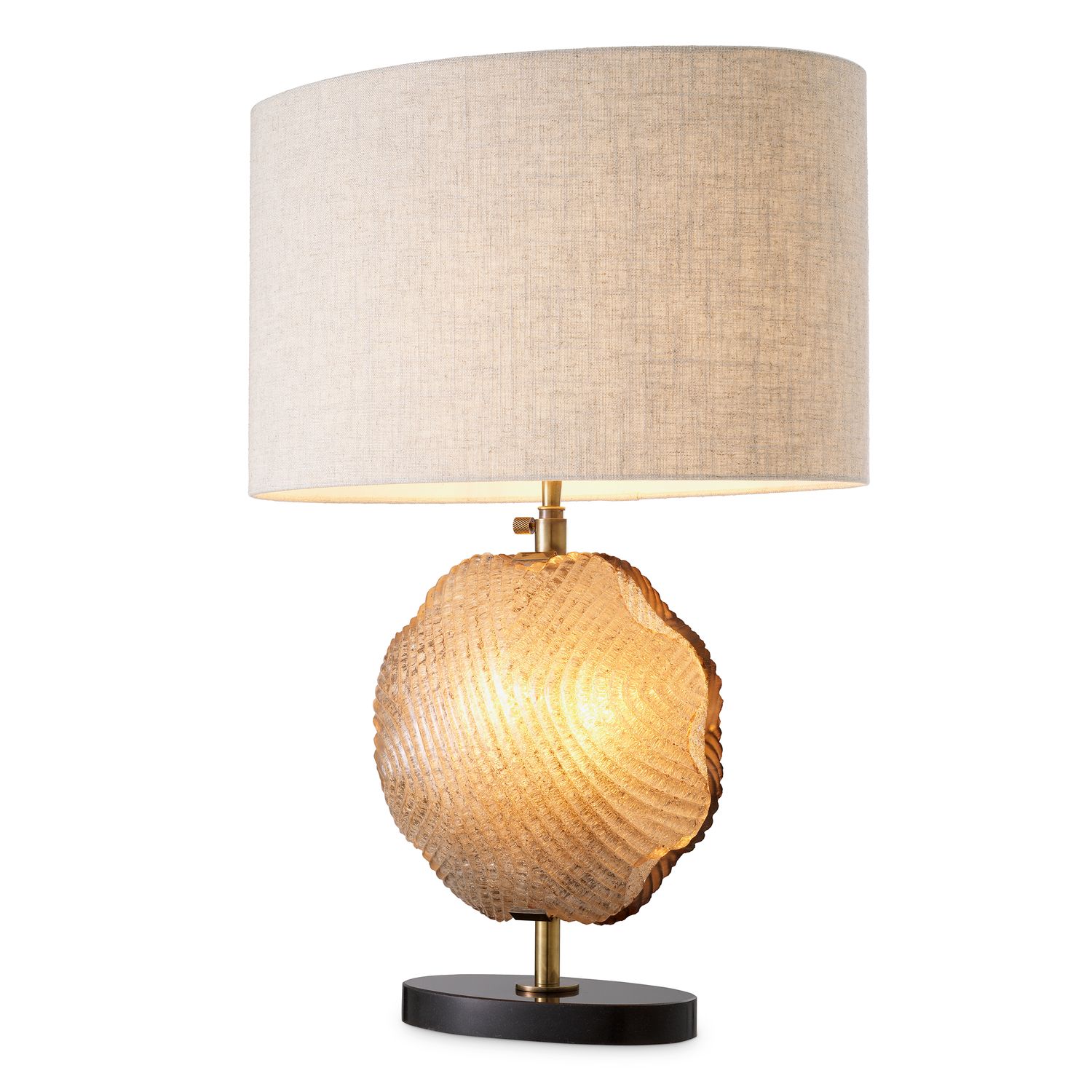 Table Lamp Nuria vintage brass fnish handmade glass incl shade