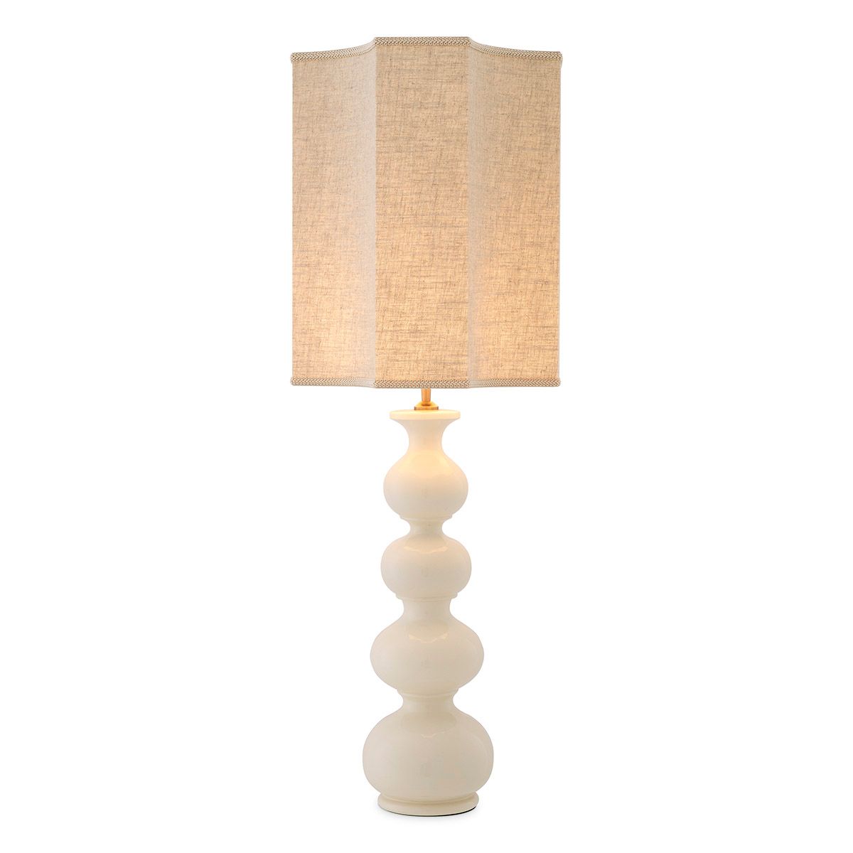 Table Lamp Mabel crackled white ceramic incl shade
