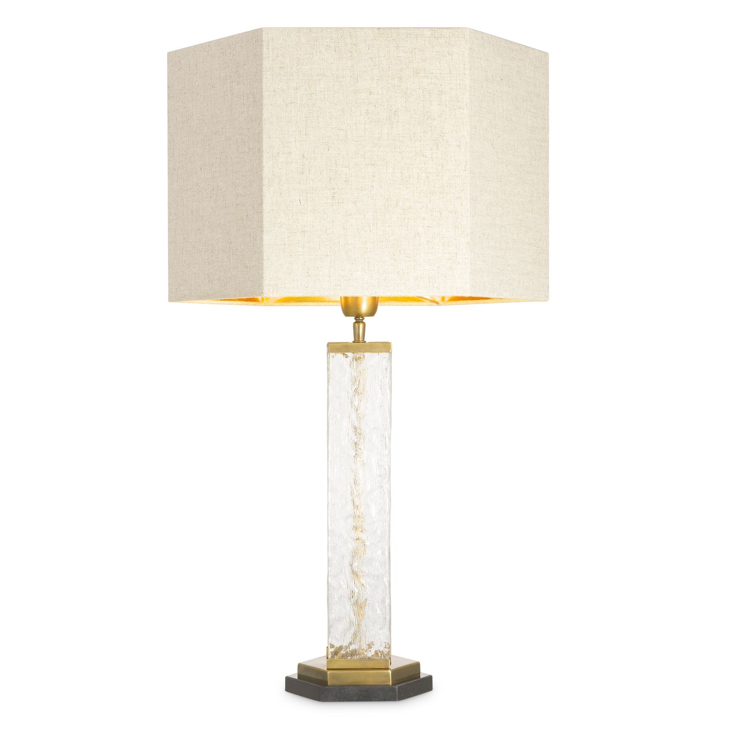 Table Lamp Harmonis vintage brass finish incl shade