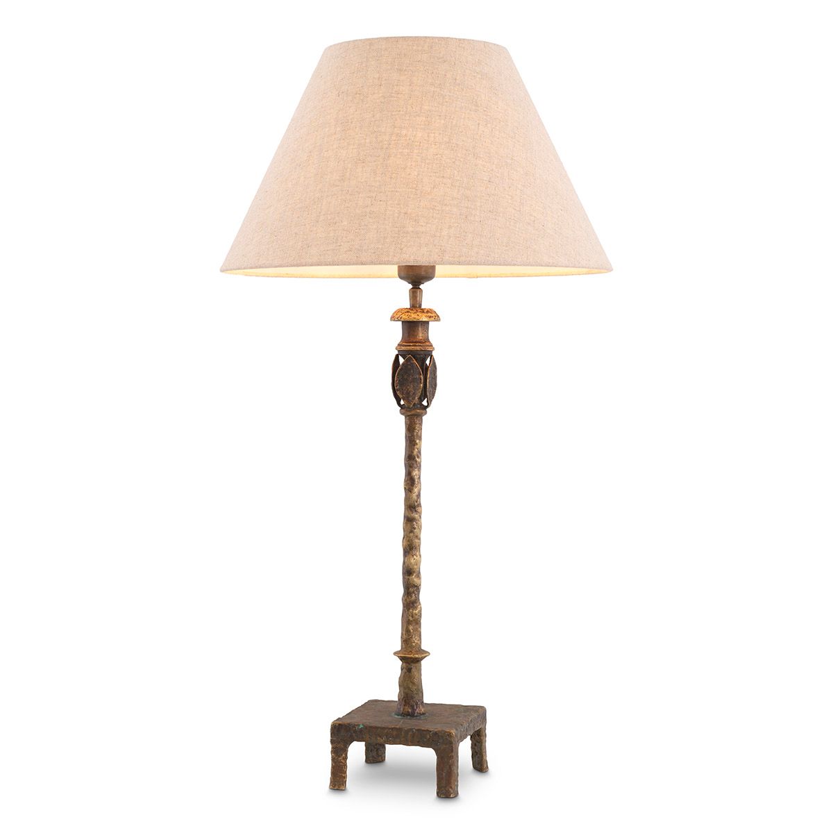 Table Lamp Santoro vintage brass finish incl shade