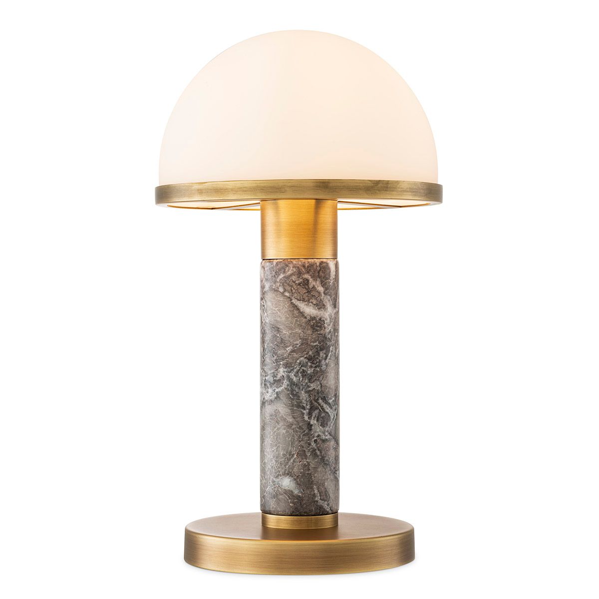 Table Lamp Ziegèl antique brass finish grey marble