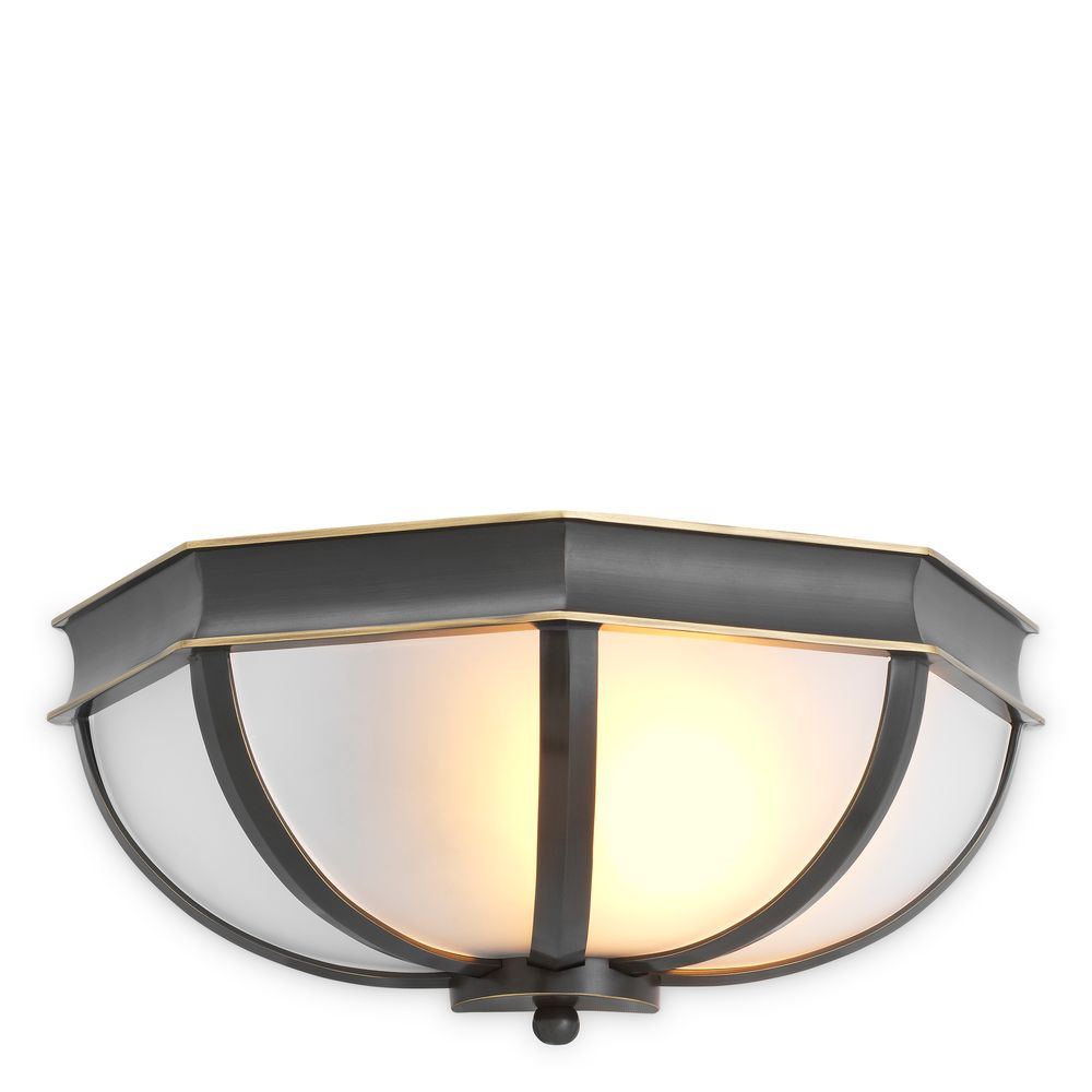 Wall Lamp Jenkins bronze highlight finish white glass