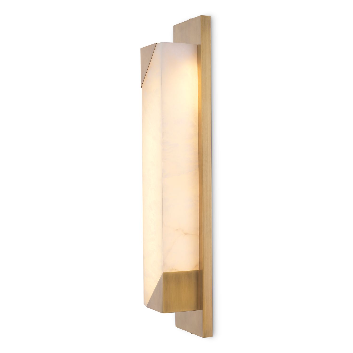 Wall Lamp Scilla antique brass finish alabaster