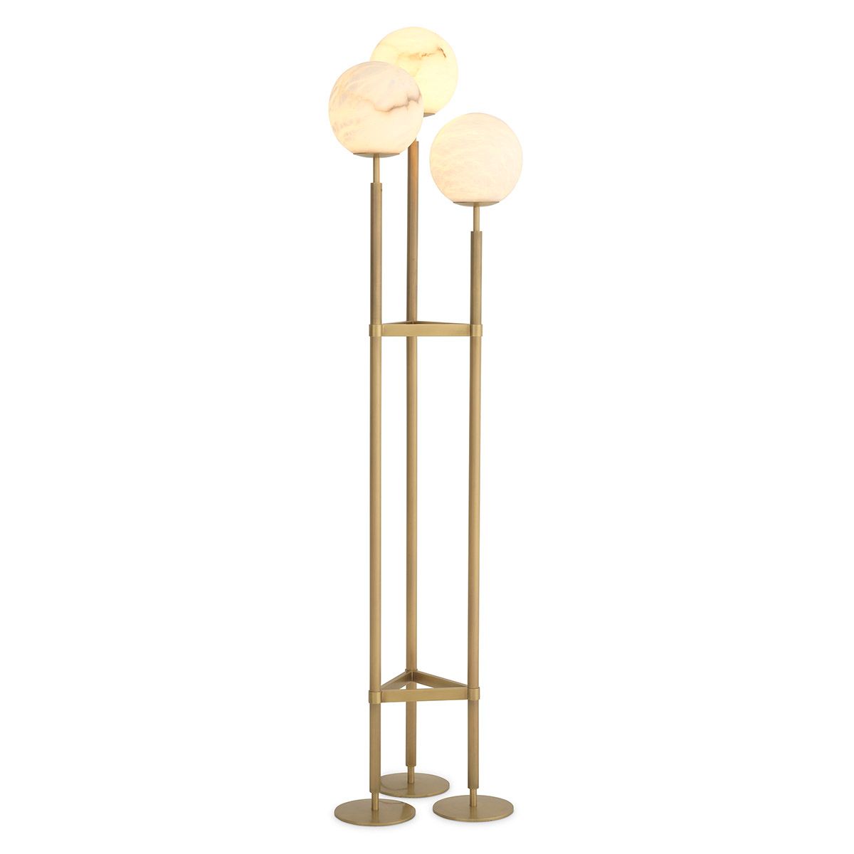 Floor Lamp Fiori antique brass finish alabaster