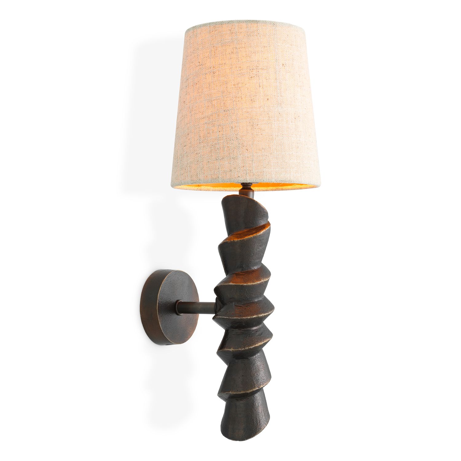 Wall Lamp Riverbank bronze highlight finish incl shade
