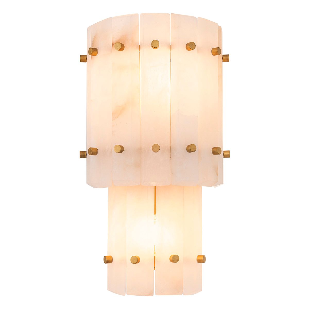 Wall Lamp Blason Double antique brass finish alabaster