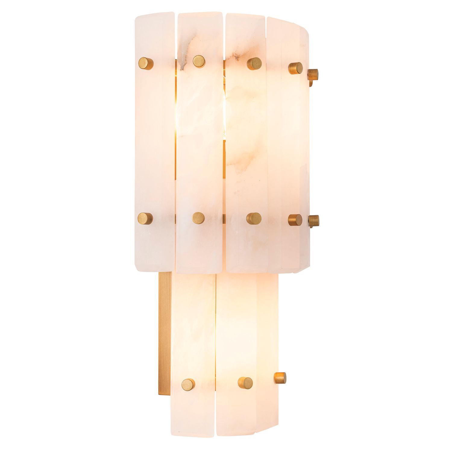 Wall Lamp Blason Double antique brass finish alabaster