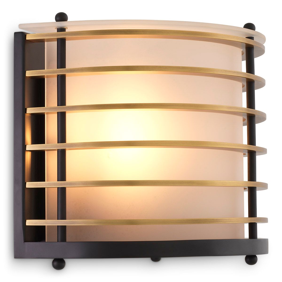 Wall Lamp Logan black finish frosted glass