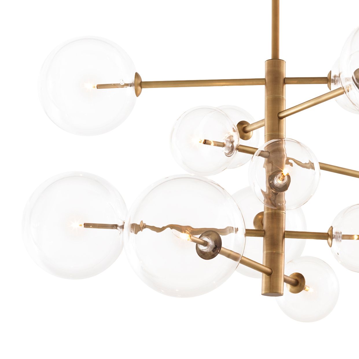 Chandelier Argento S antique brass finish