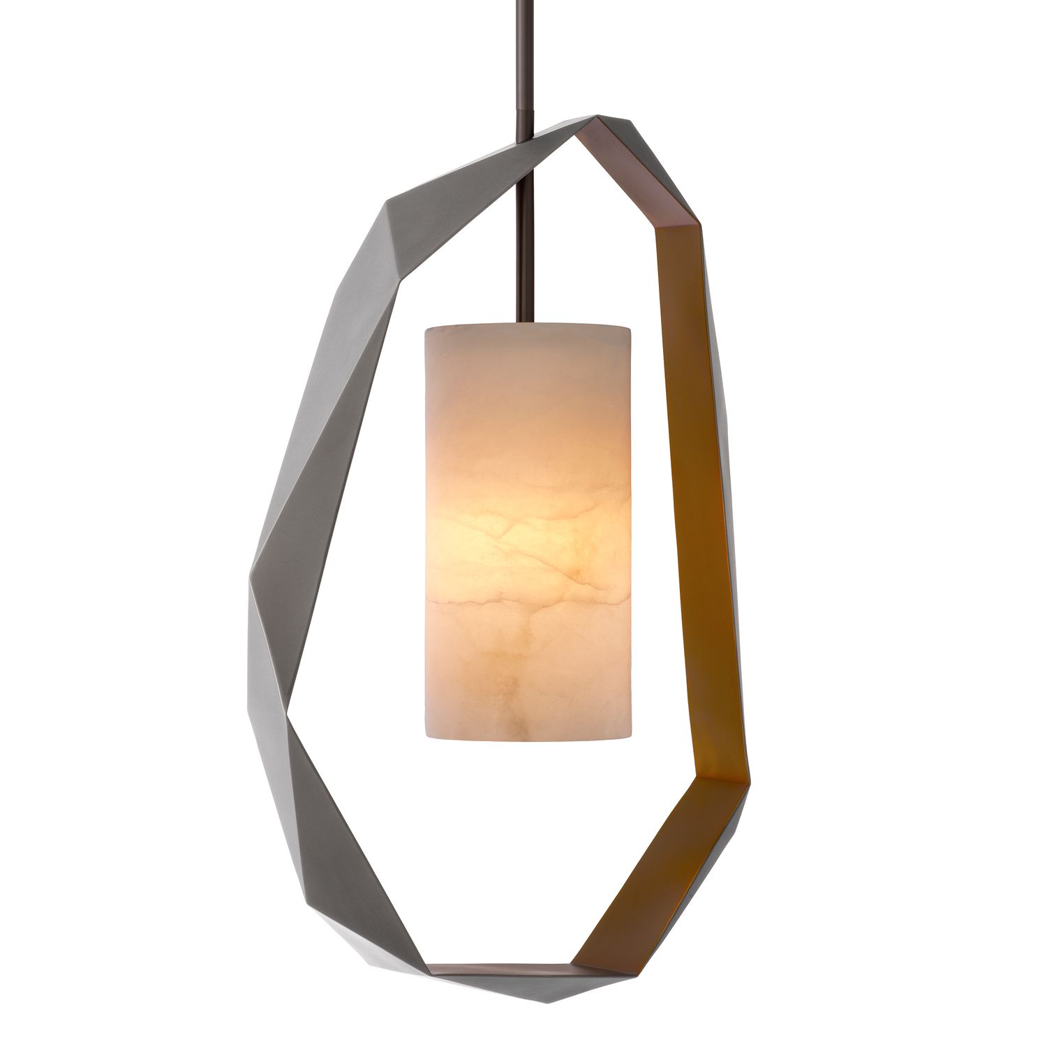 Chandelier Santos gunmetal finish incl alabaster