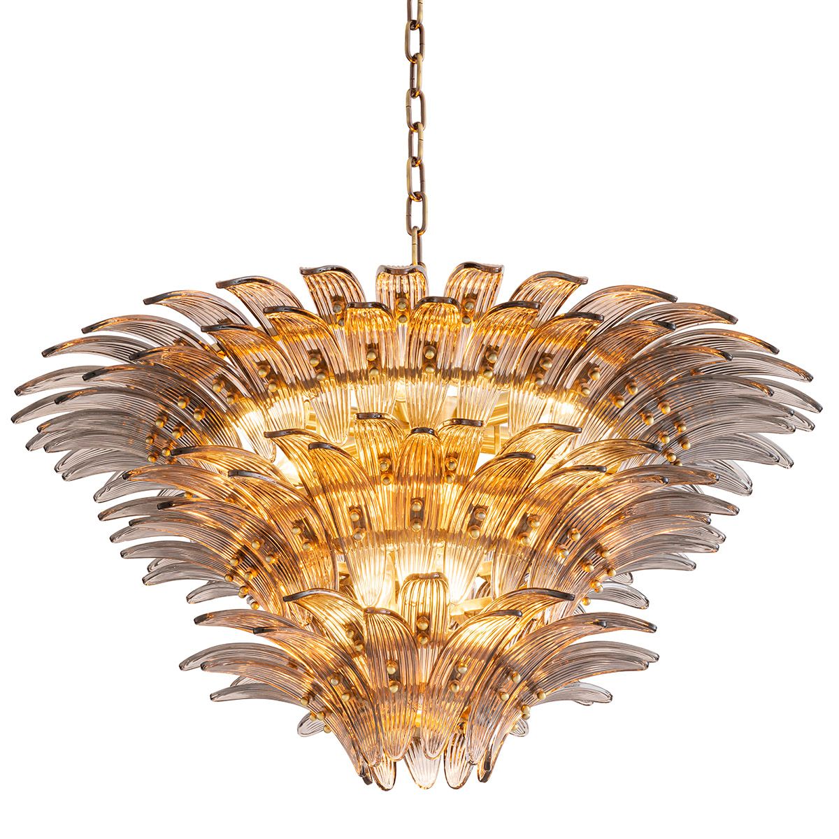 Chandelier Italo light brushed brass finish