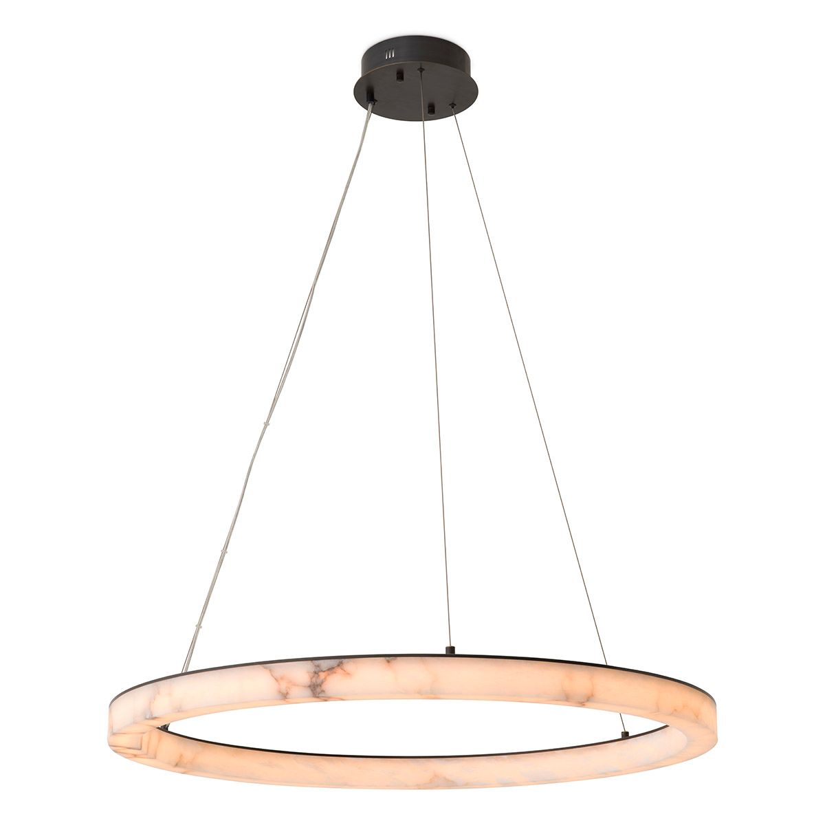 Chandelier Sankt Gallen L bronze highlight finish alabaster