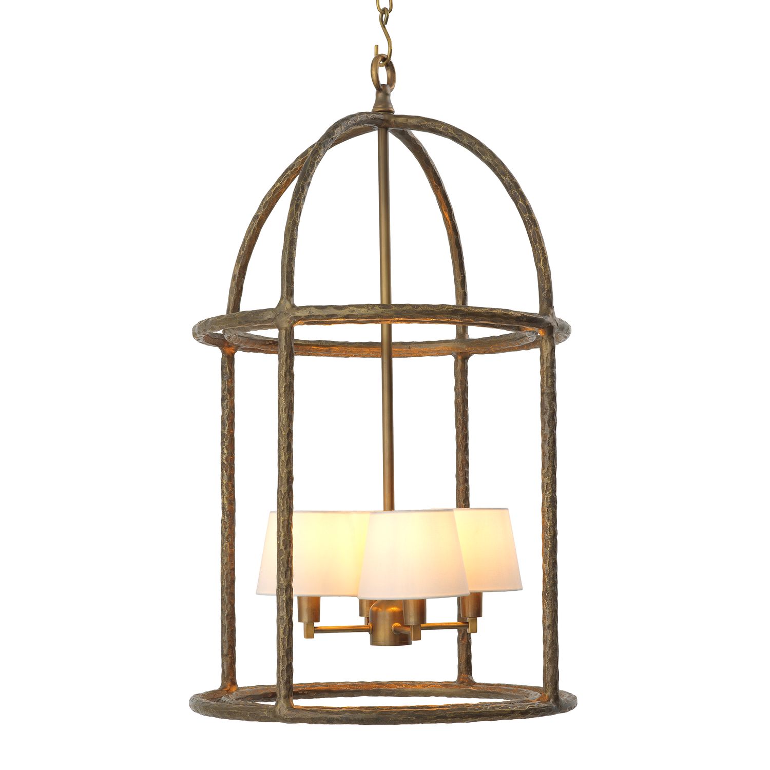Pendant Montrose vintage brass finish incl white shades